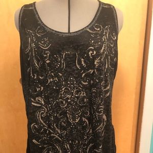 Maurice’s black studded and lace tank